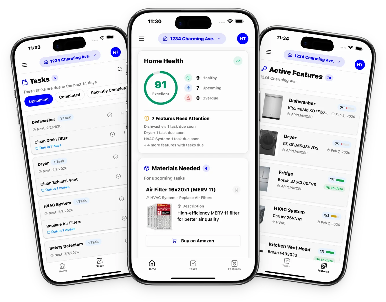 Home Maintenance App Mobile Screens